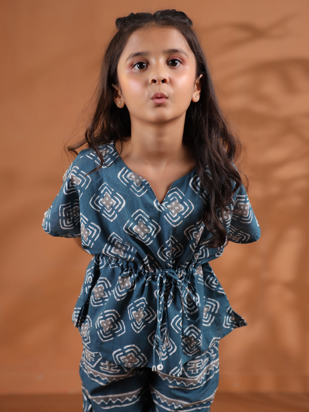 Geometric Print Kids Night Suit Set