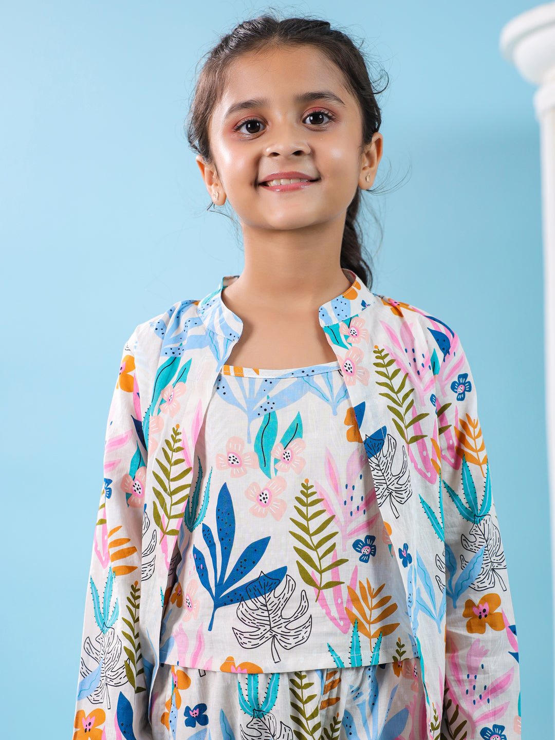 Set of 3 Floral Printed Kids Night Suit