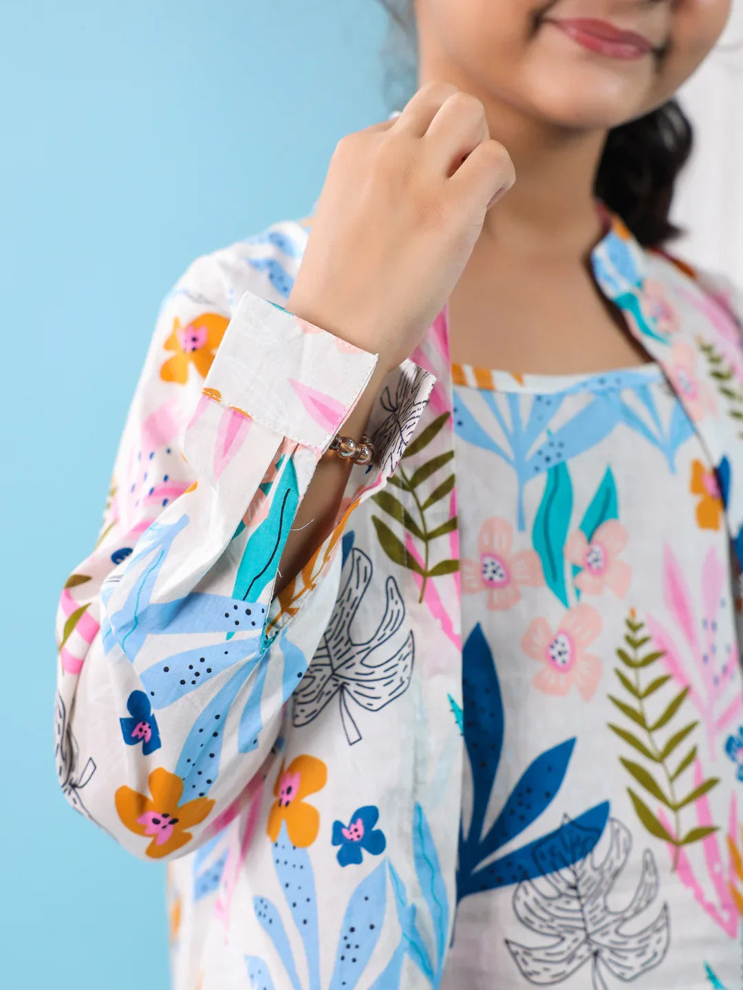 Set of 3 Floral Printed Kids Night Suit - SanskrutiHomes