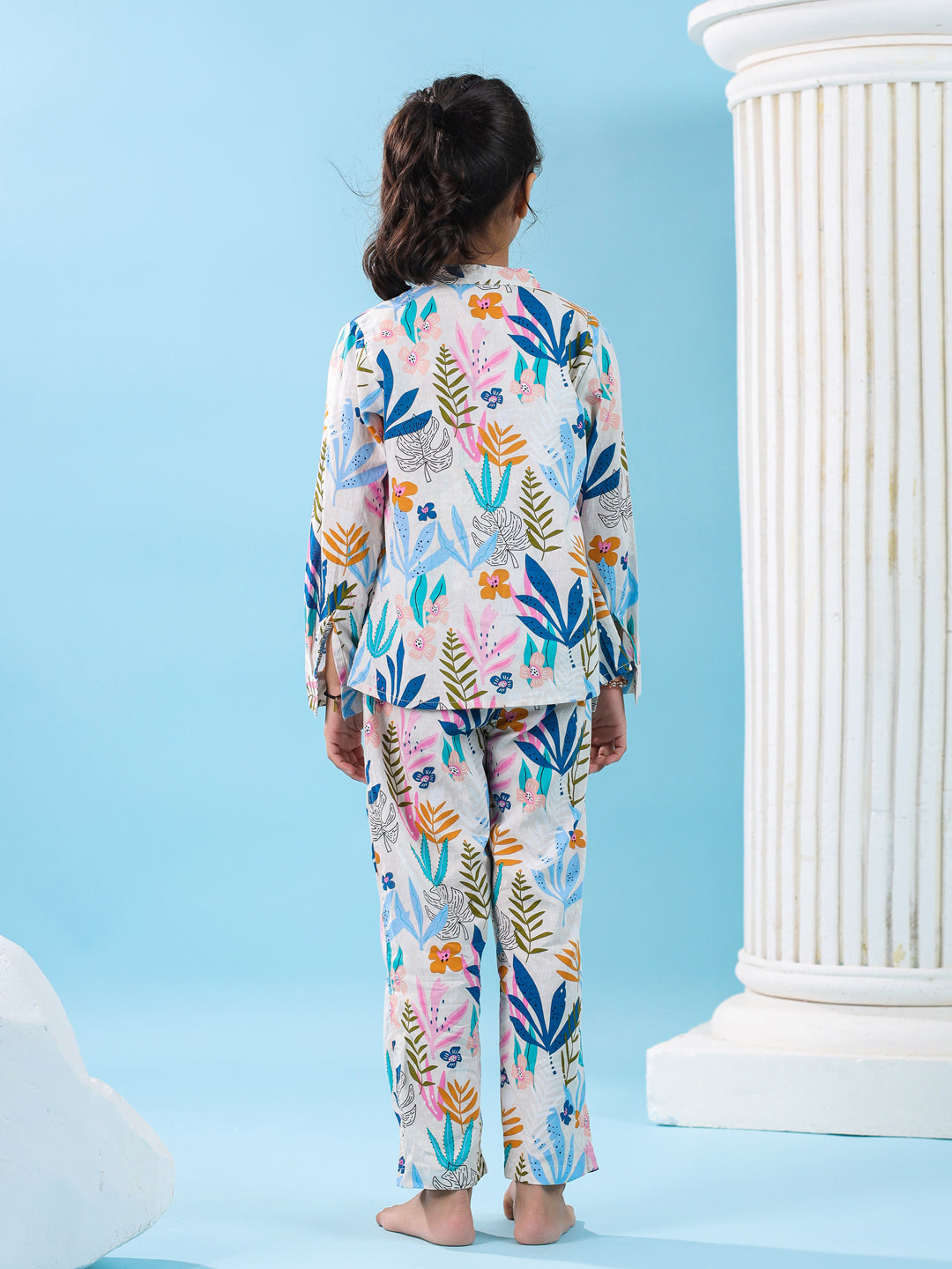 Set of 3 Floral Printed Kids Night Suit