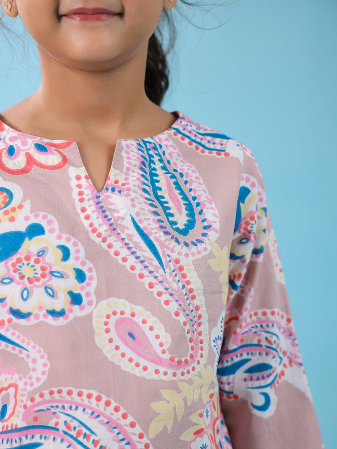 Pink Flower Printed Night Suit Set