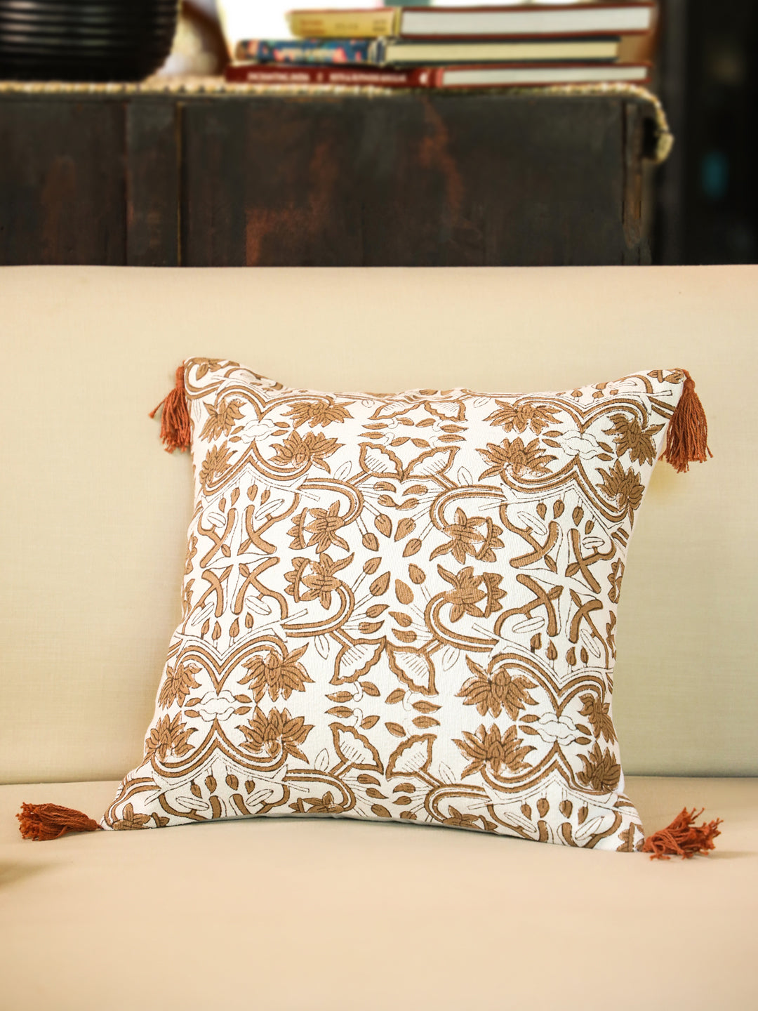 Cotton Brown Colour Ethnic Motifs Cushion Covers
