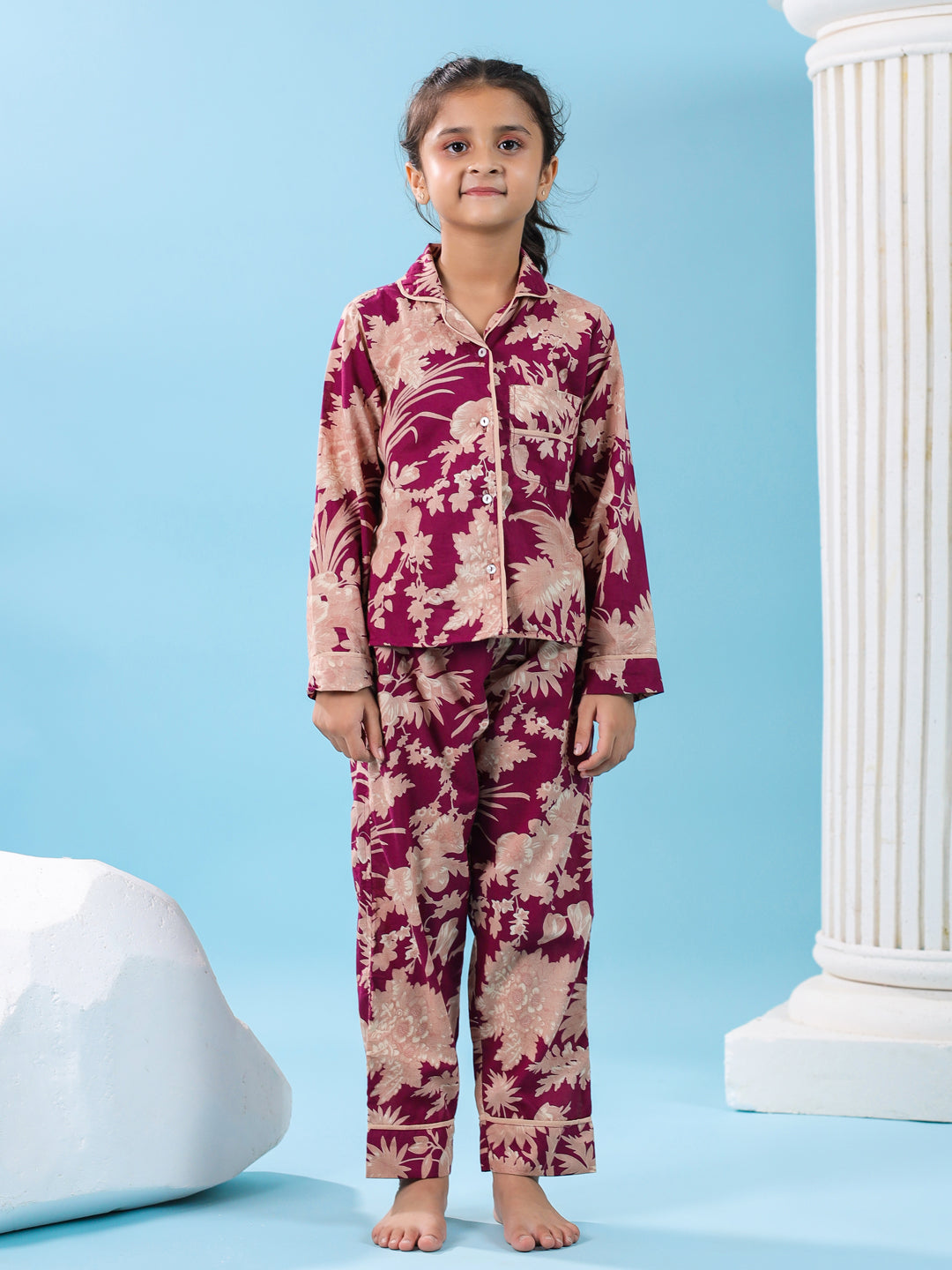 Cotton Printed Full Sleeves Night Suit Set