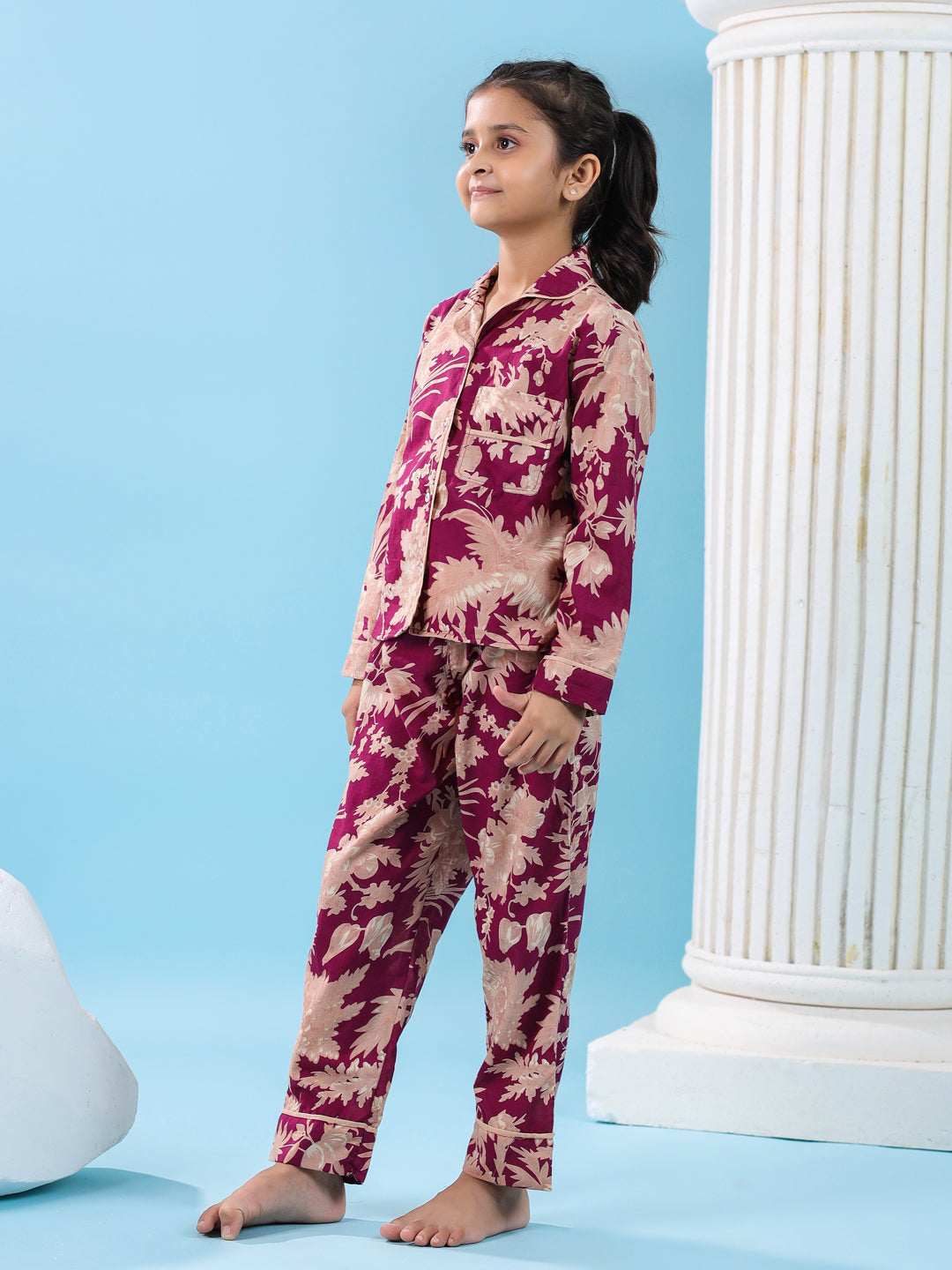 Cotton Printed Full Sleeves Night Suit Set