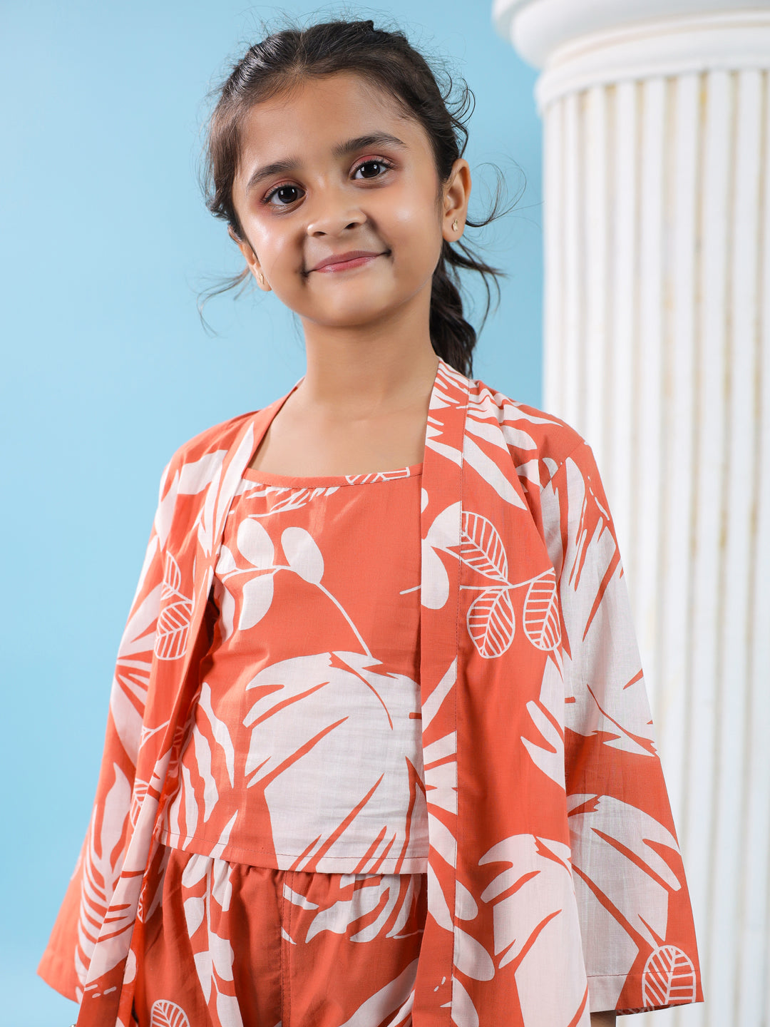 Set Of 3 Floral Cotton Night Suit Set