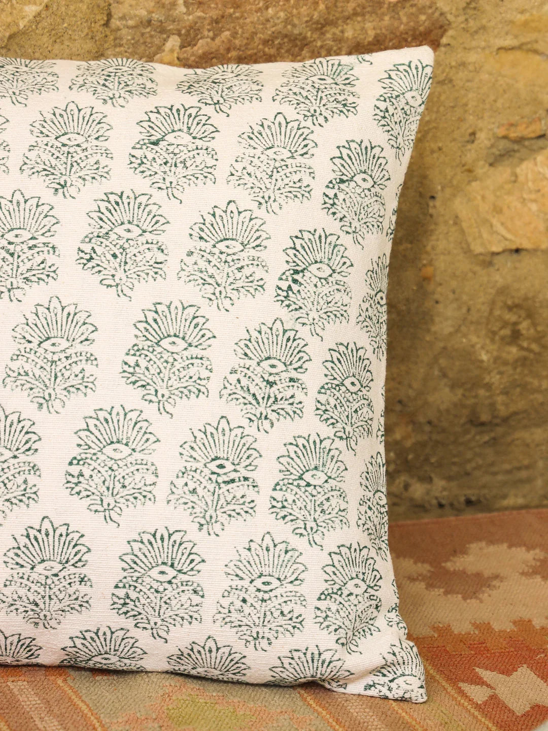 Cotton Green Colour Ethnic Motifs Cushion Covers - SanskrutiHomes