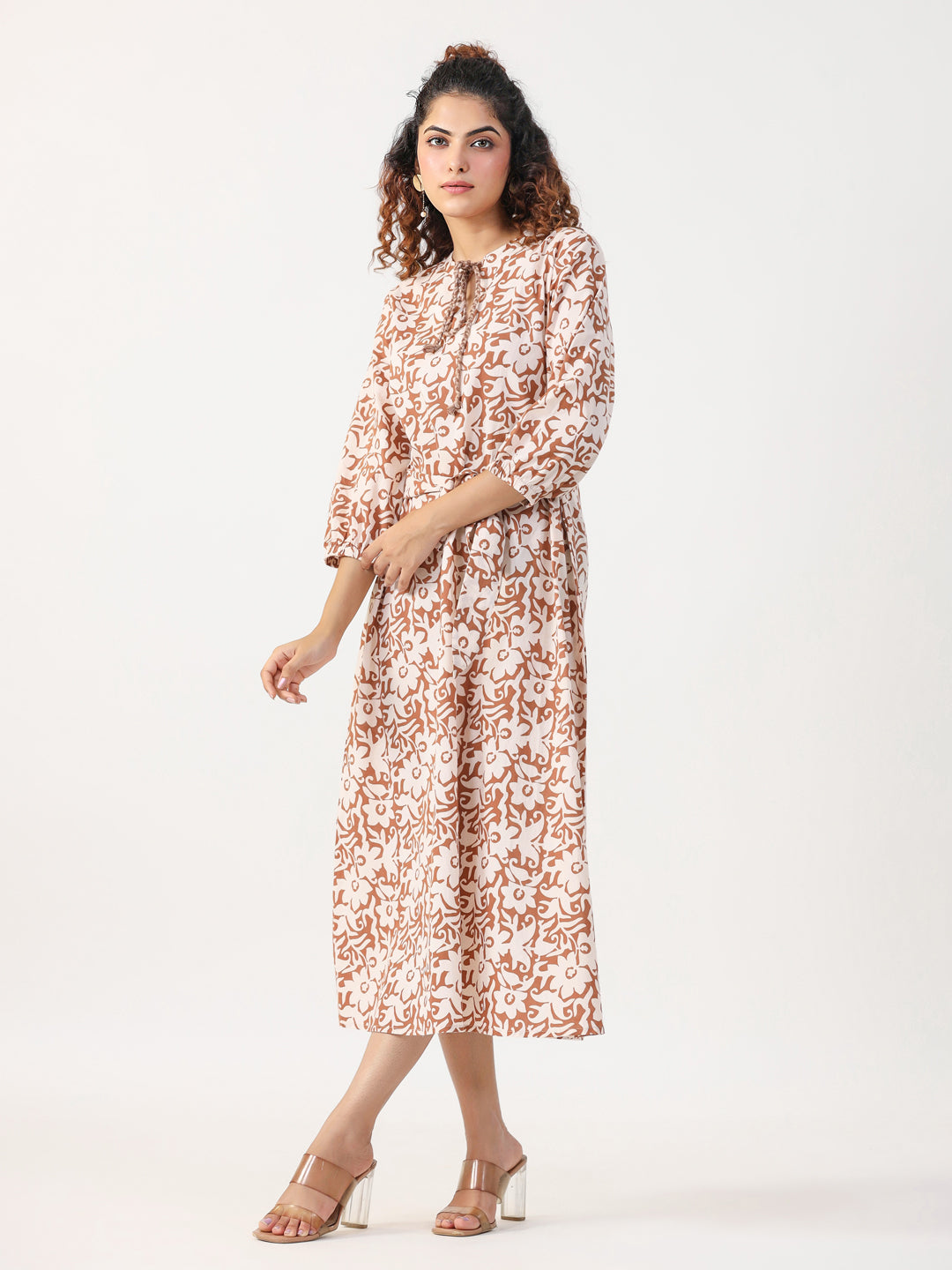 Brown abstract Dress