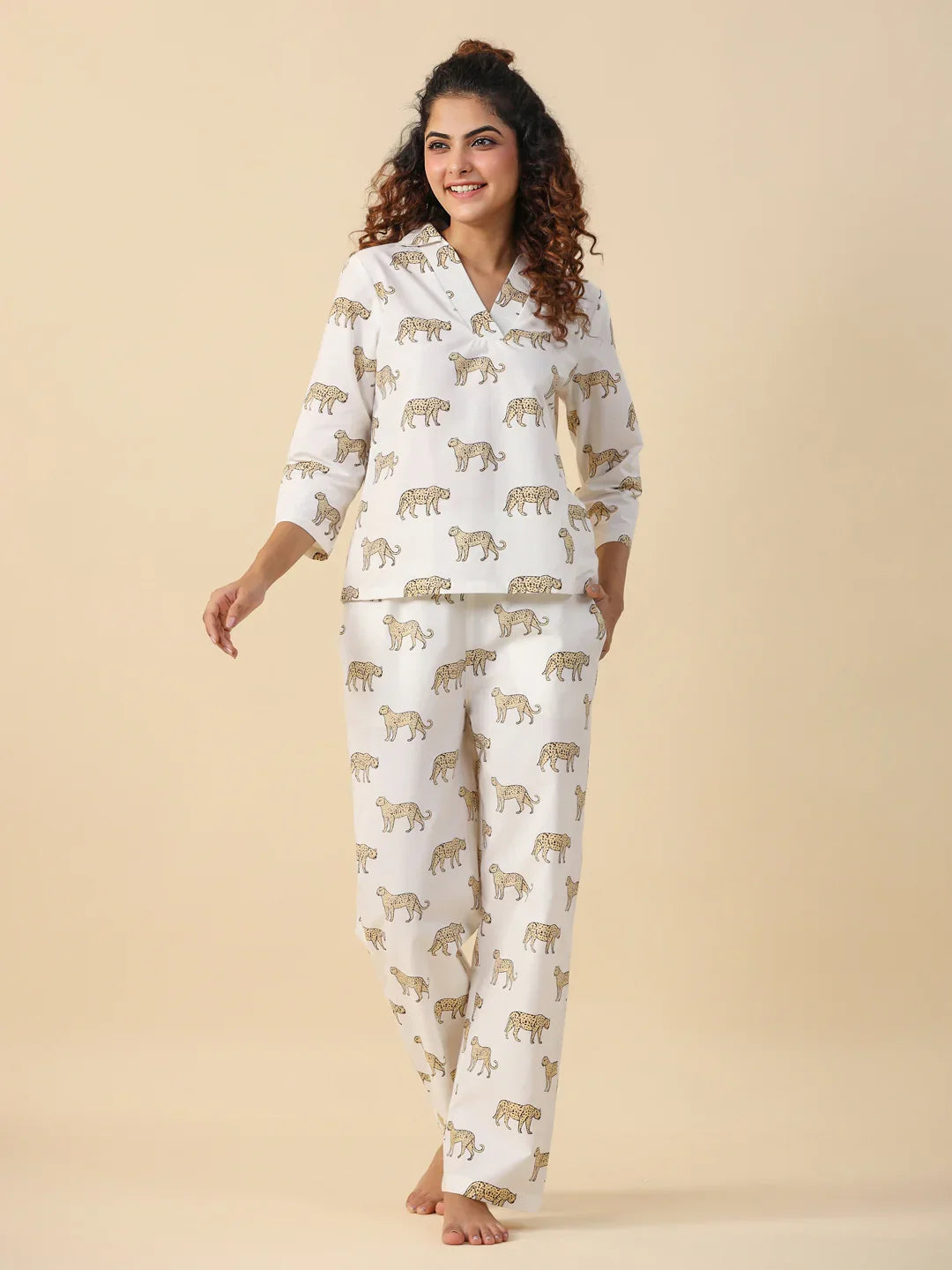 Leopard cotton Sleep set - SanskrutiHomes