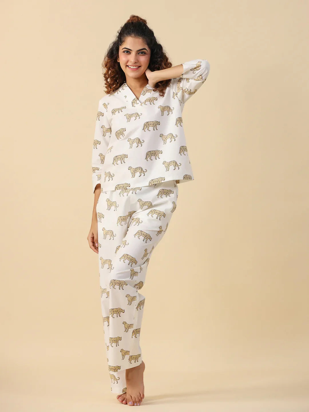 Leopard cotton Sleep set - SanskrutiHomes