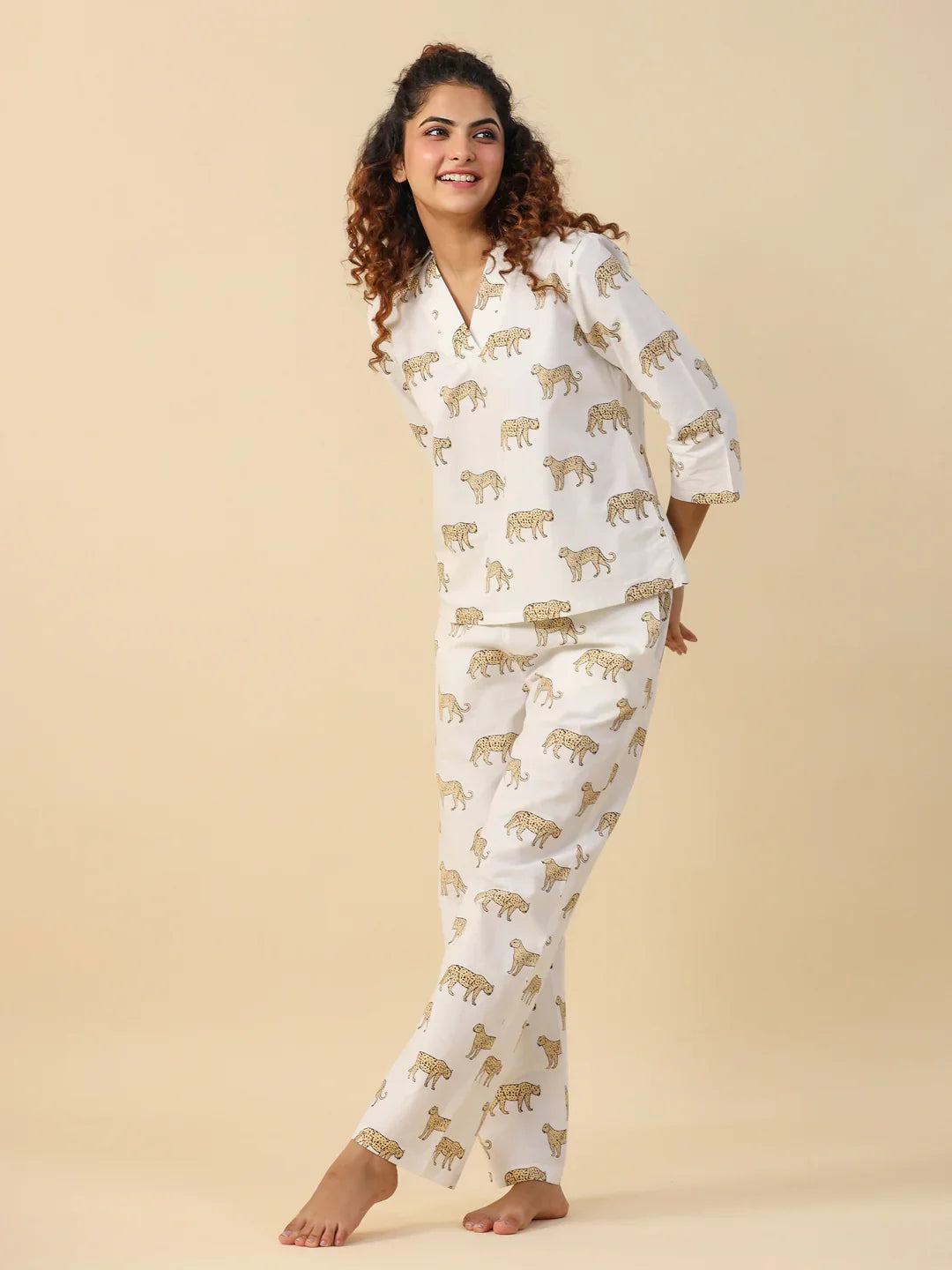 Leopard cotton Sleep set - SanskrutiHomes