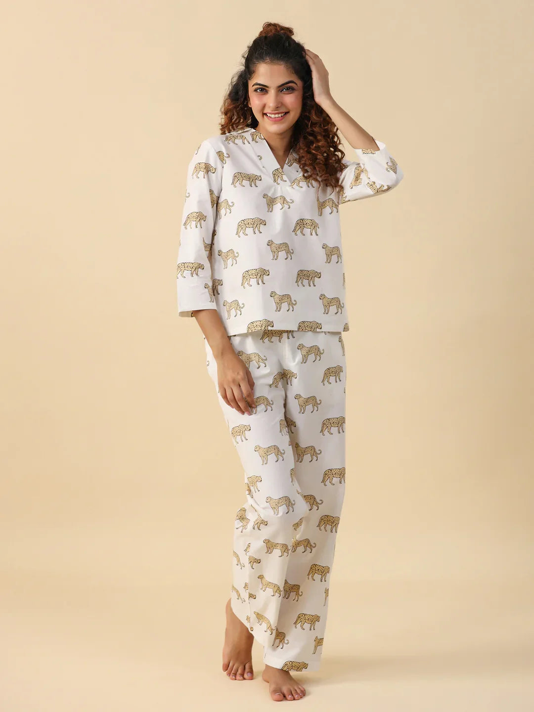 Leopard cotton Sleep set - SanskrutiHomes