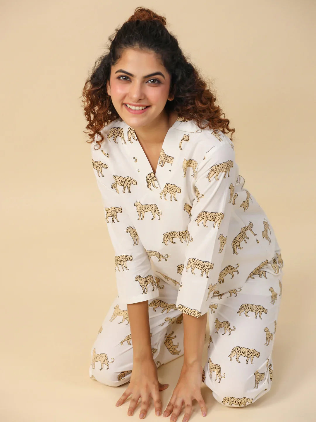 Leopard cotton Sleep set - SanskrutiHomes