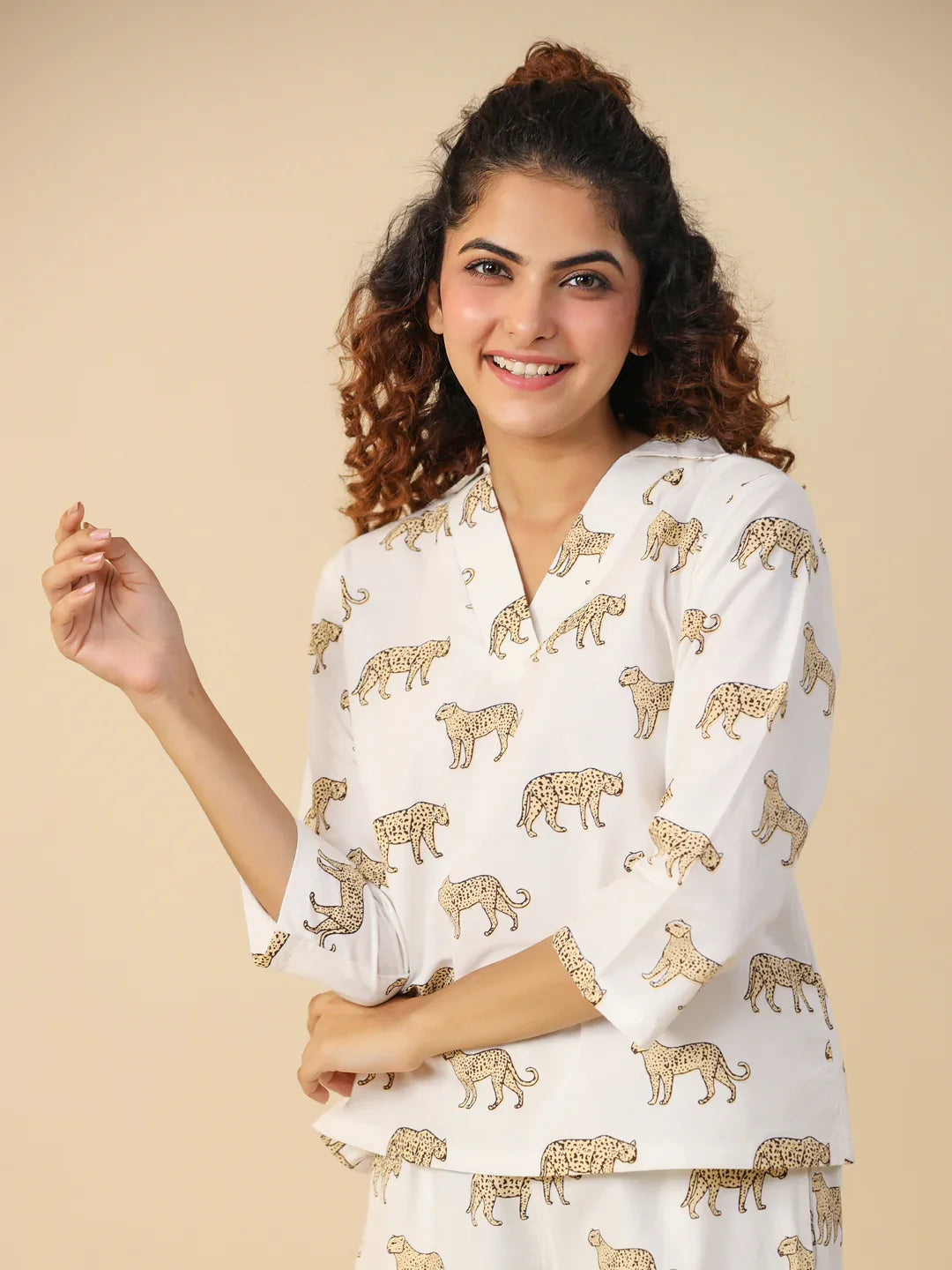 Leopard cotton Sleep set - SanskrutiHomes
