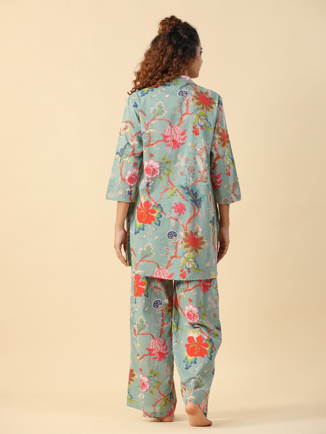 Green Printed pure cotton co-ord set