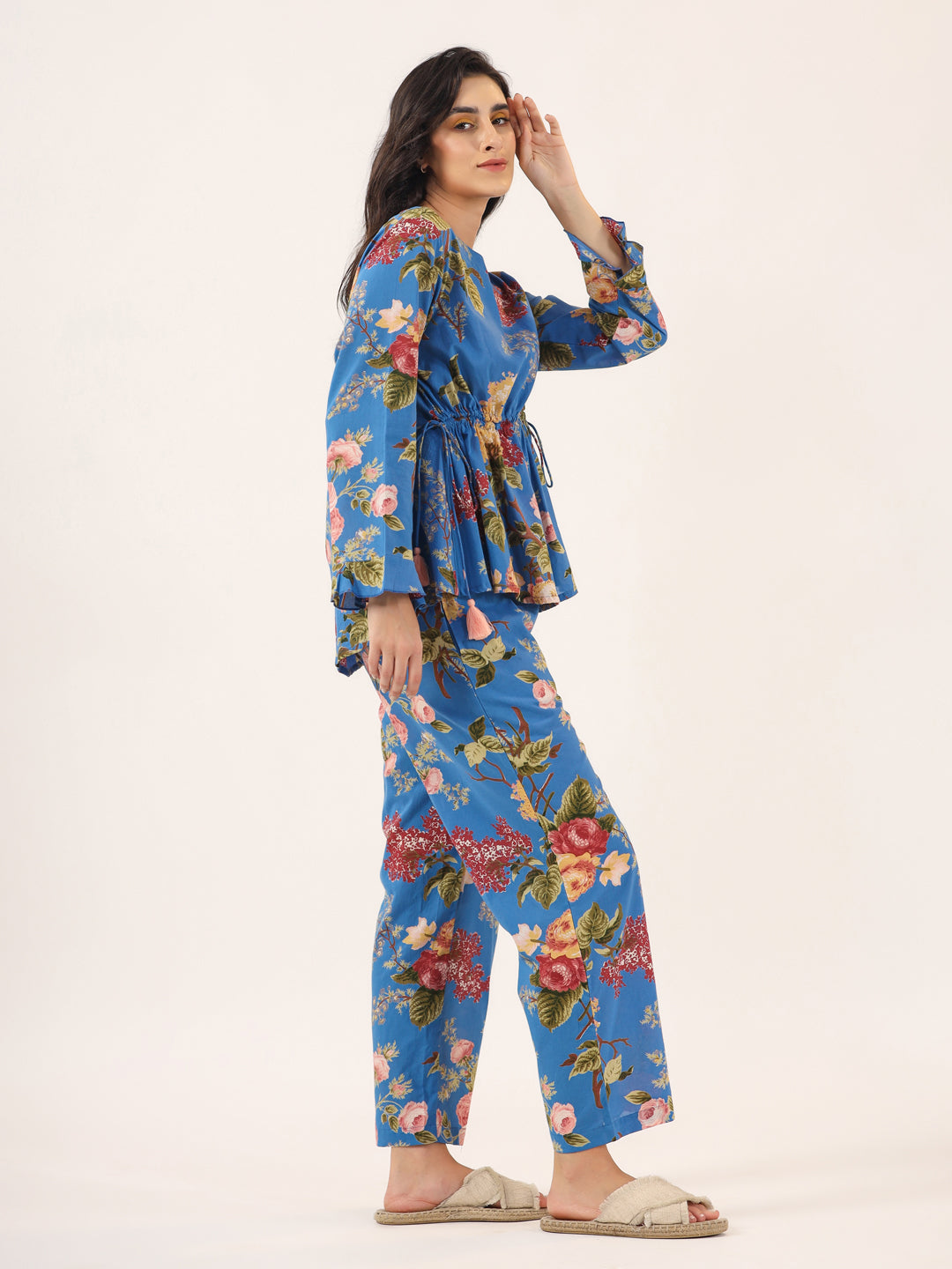 Cobalt blue Cotton Night SUIT