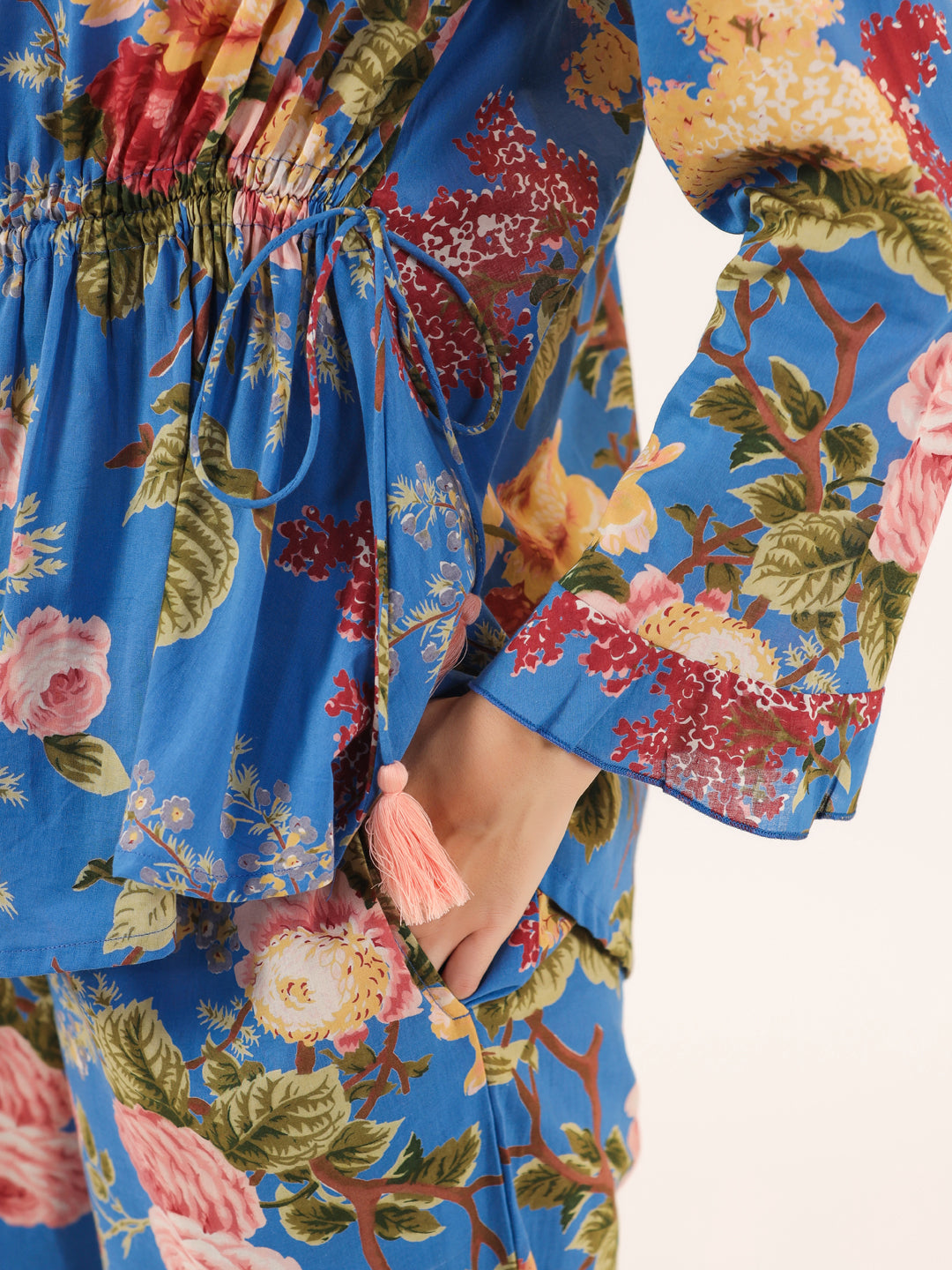 Cobalt blue Cotton Night SUIT