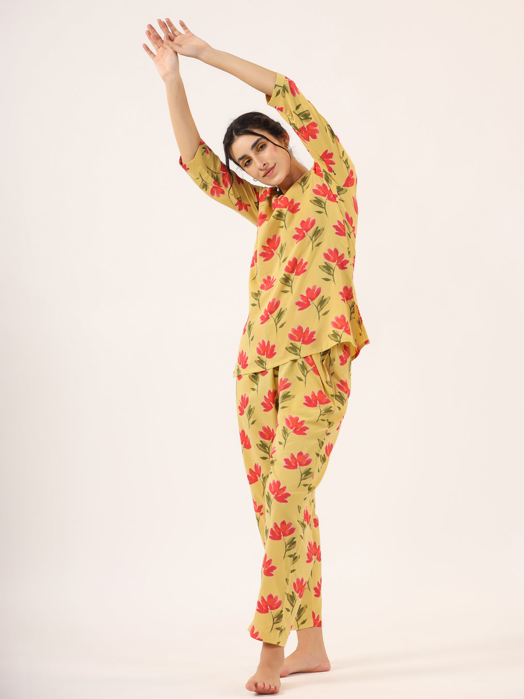 TULIP PRINT Cotton Night SUIT