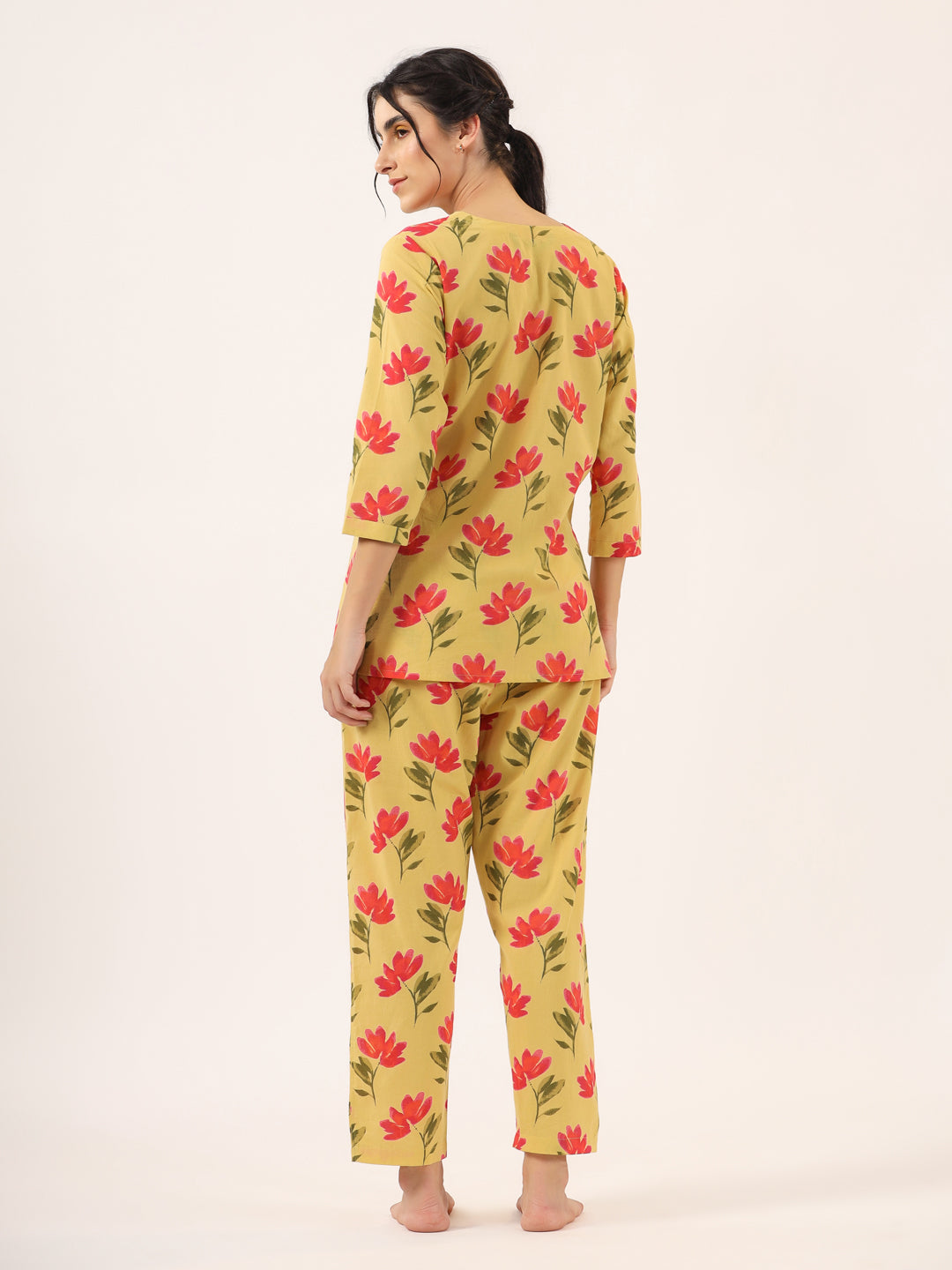 TULIP PRINT Cotton Night SUIT