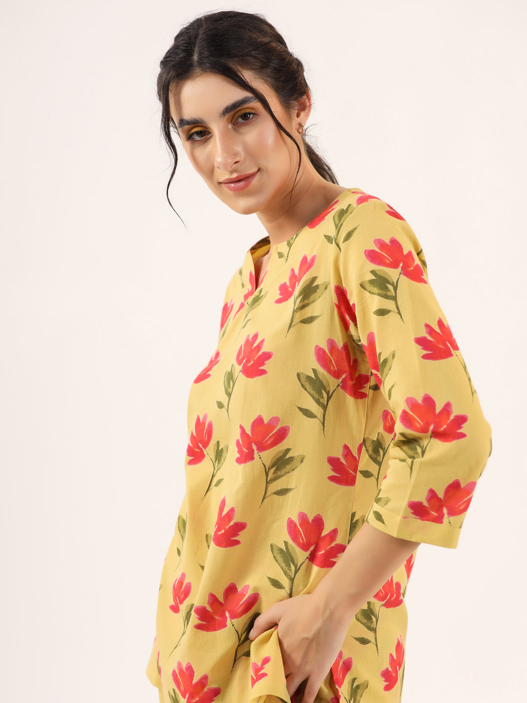 TULIP PRINT Cotton Night SUIT