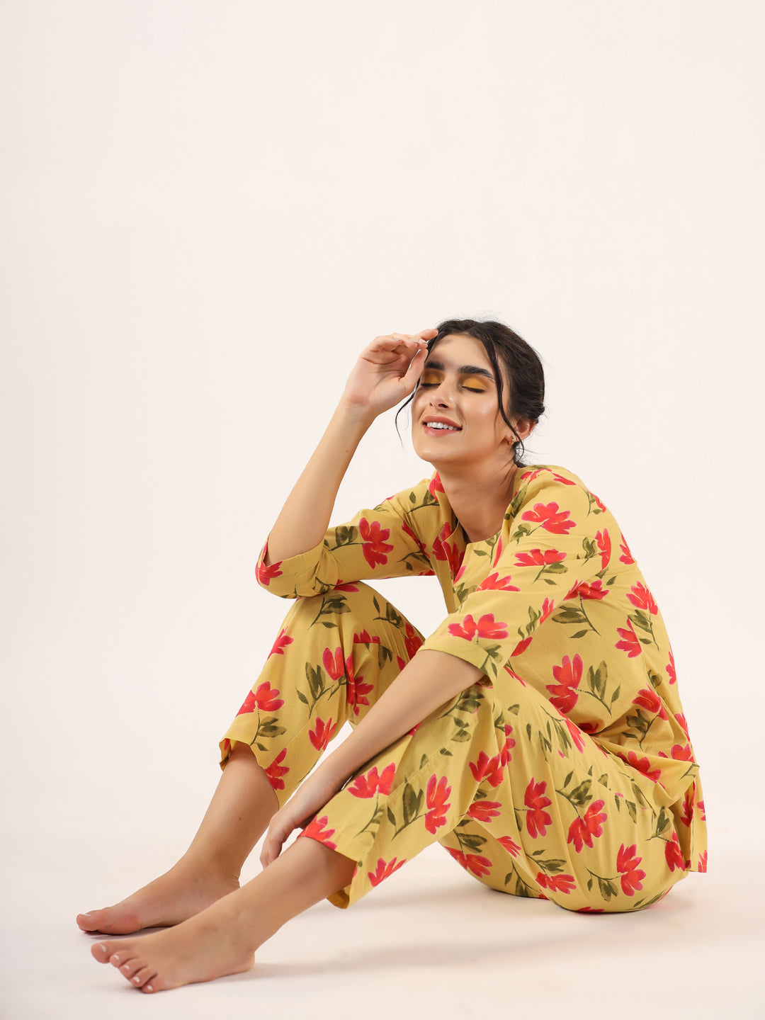 TULIP PRINT Cotton Night SUIT