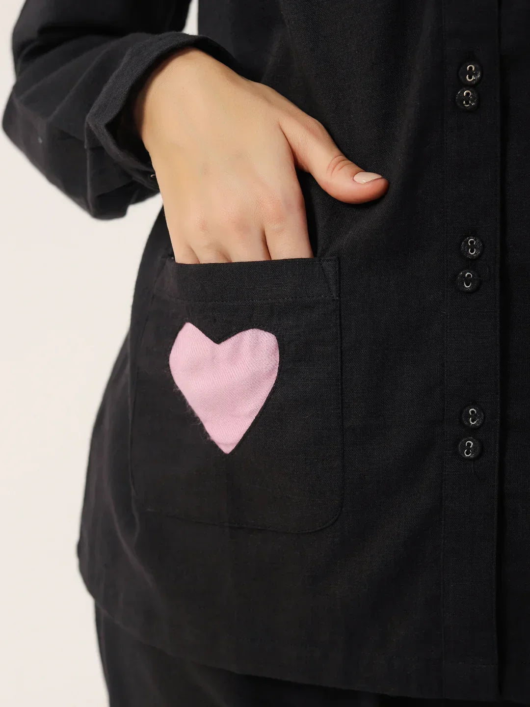 Black solid Cotton Night SUIT - SanskrutiHomes