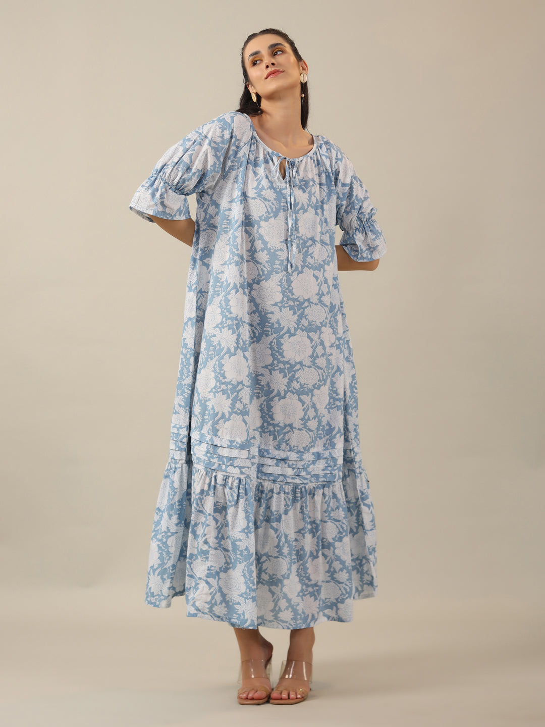 Women Pure Cotton Night Dress - SanskrutiHomes