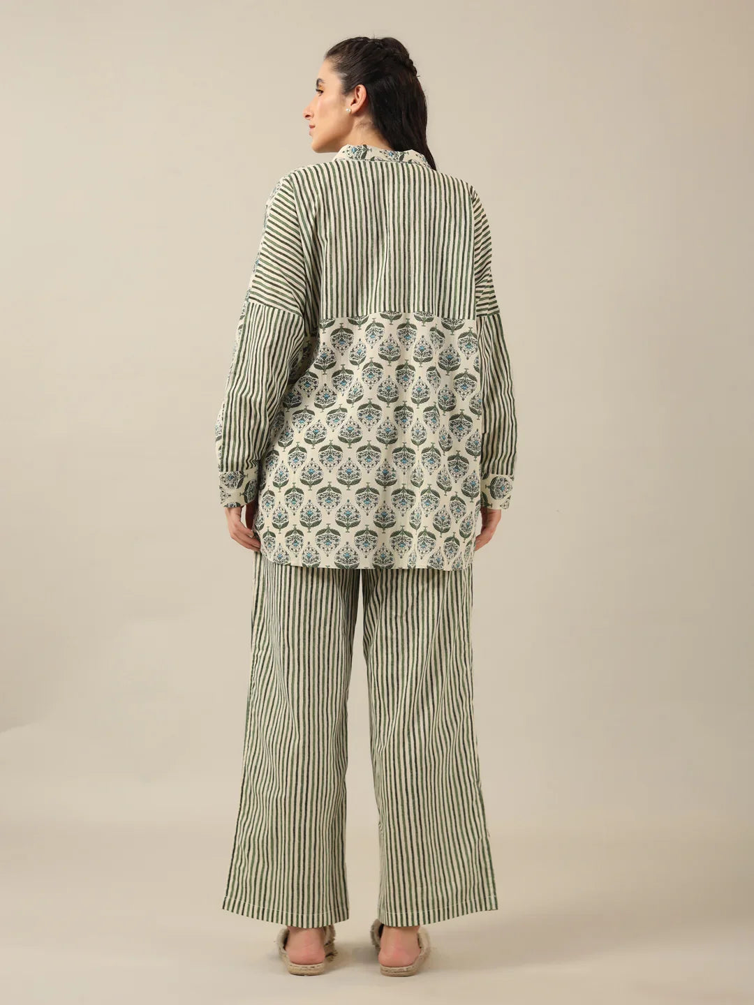 Duo Print loose fit Loungewear Set - SanskrutiHomes