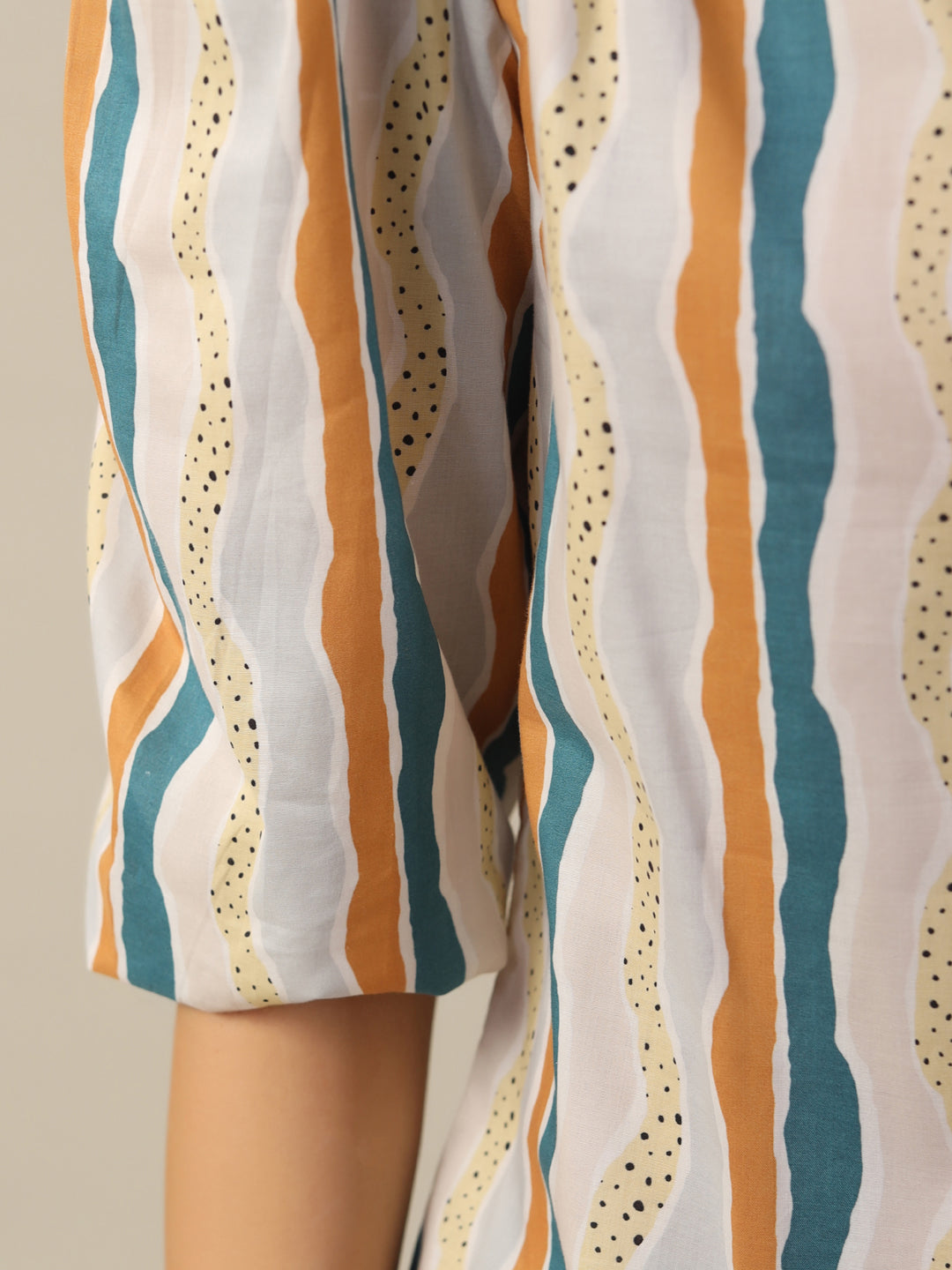 Line print Cotton Night SUIT