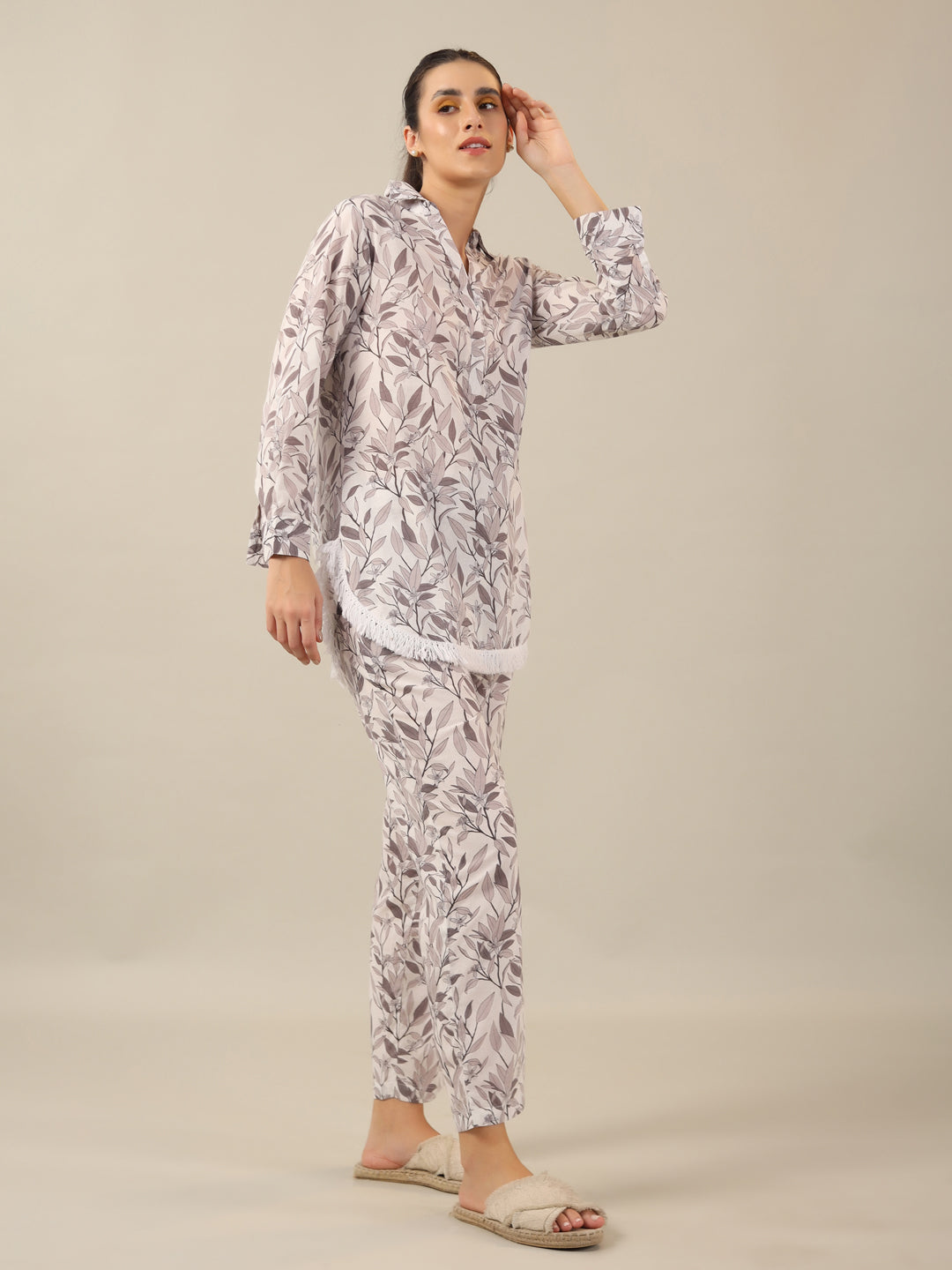 Bamboo leaf Cotton Night SUIT