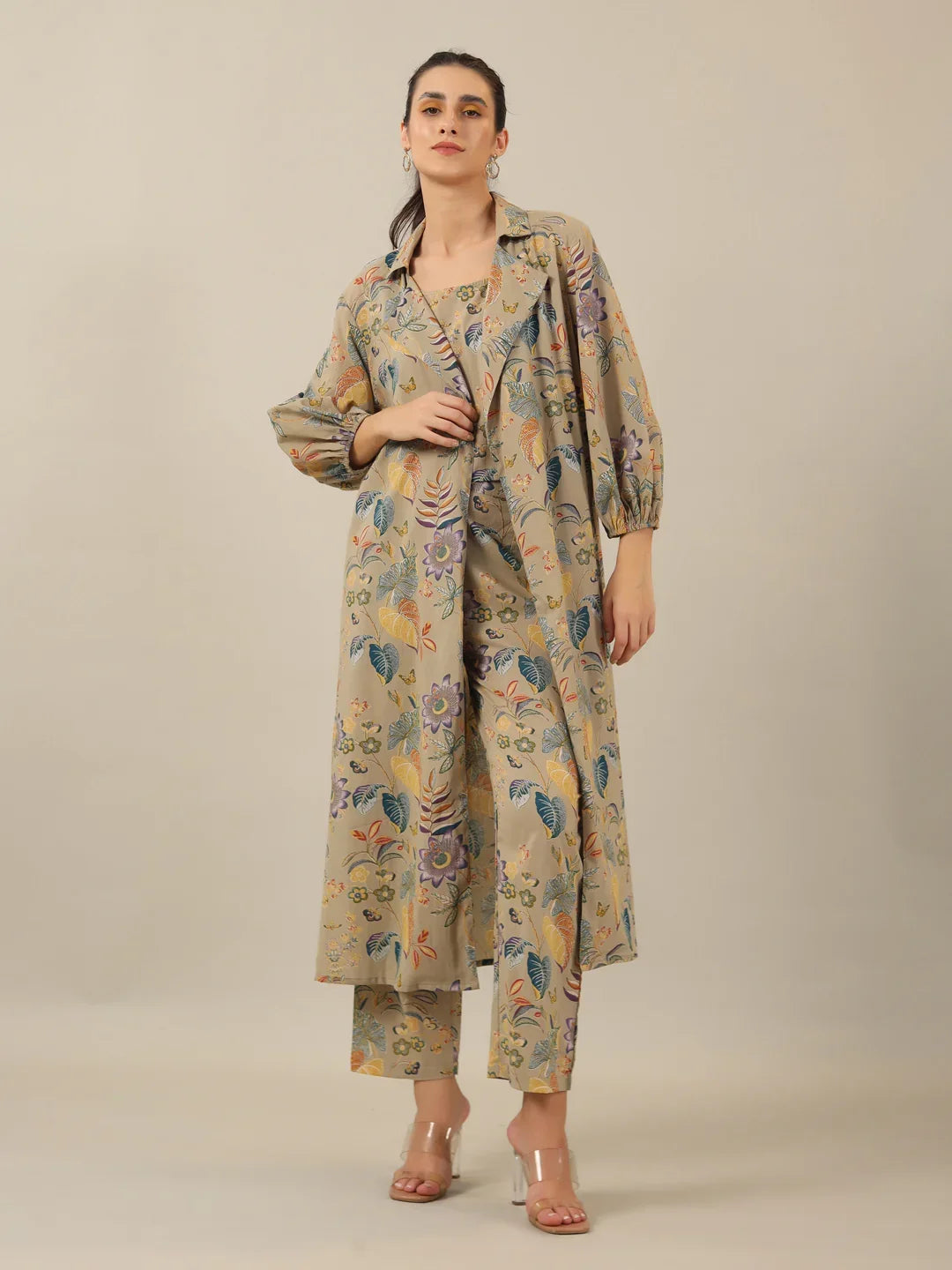 Collared 3 peice Co-ord set - SanskrutiHomes