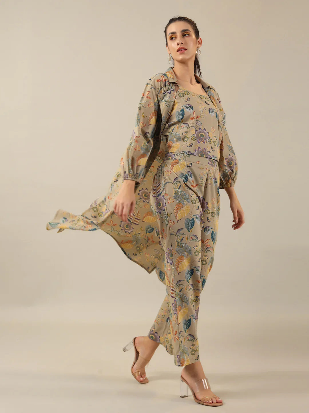 Collared 3 peice Co-ord set - SanskrutiHomes