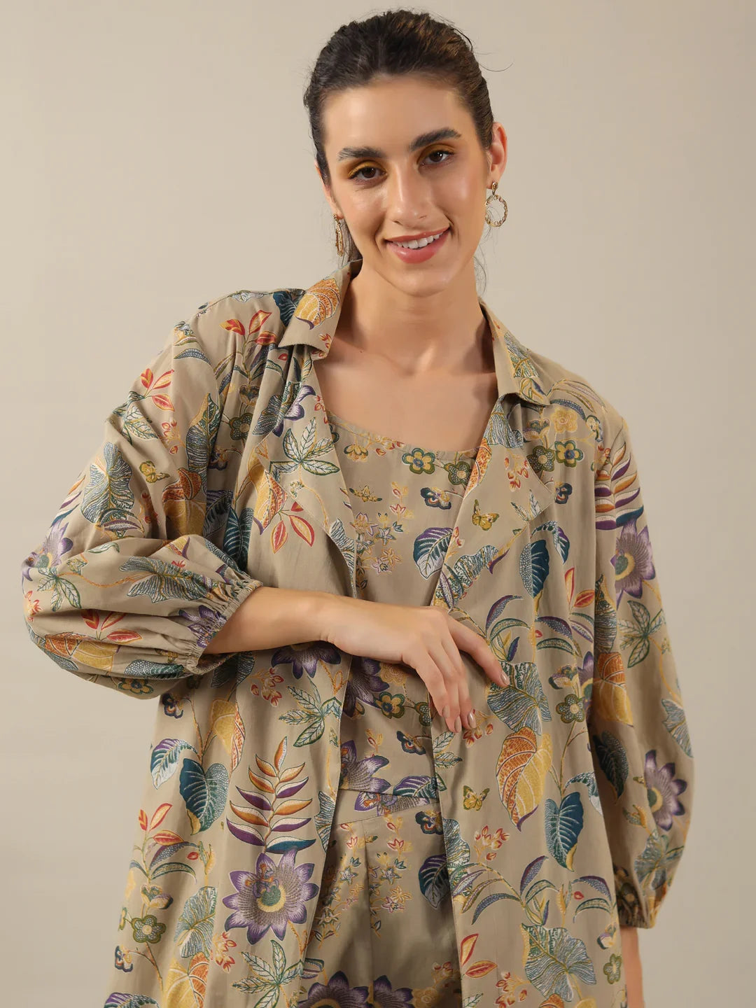 Collared 3 peice Co-ord set - SanskrutiHomes