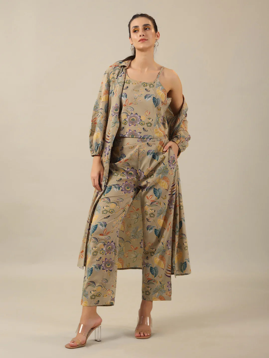 Collared 3 peice Co-ord set - SanskrutiHomes