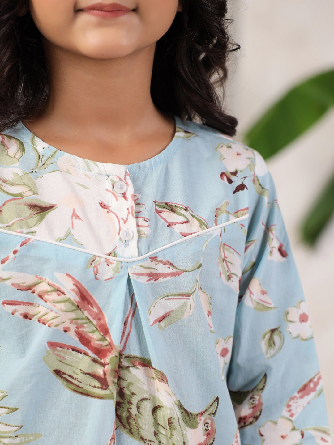 Printed Round Neck Night Suit for Kids