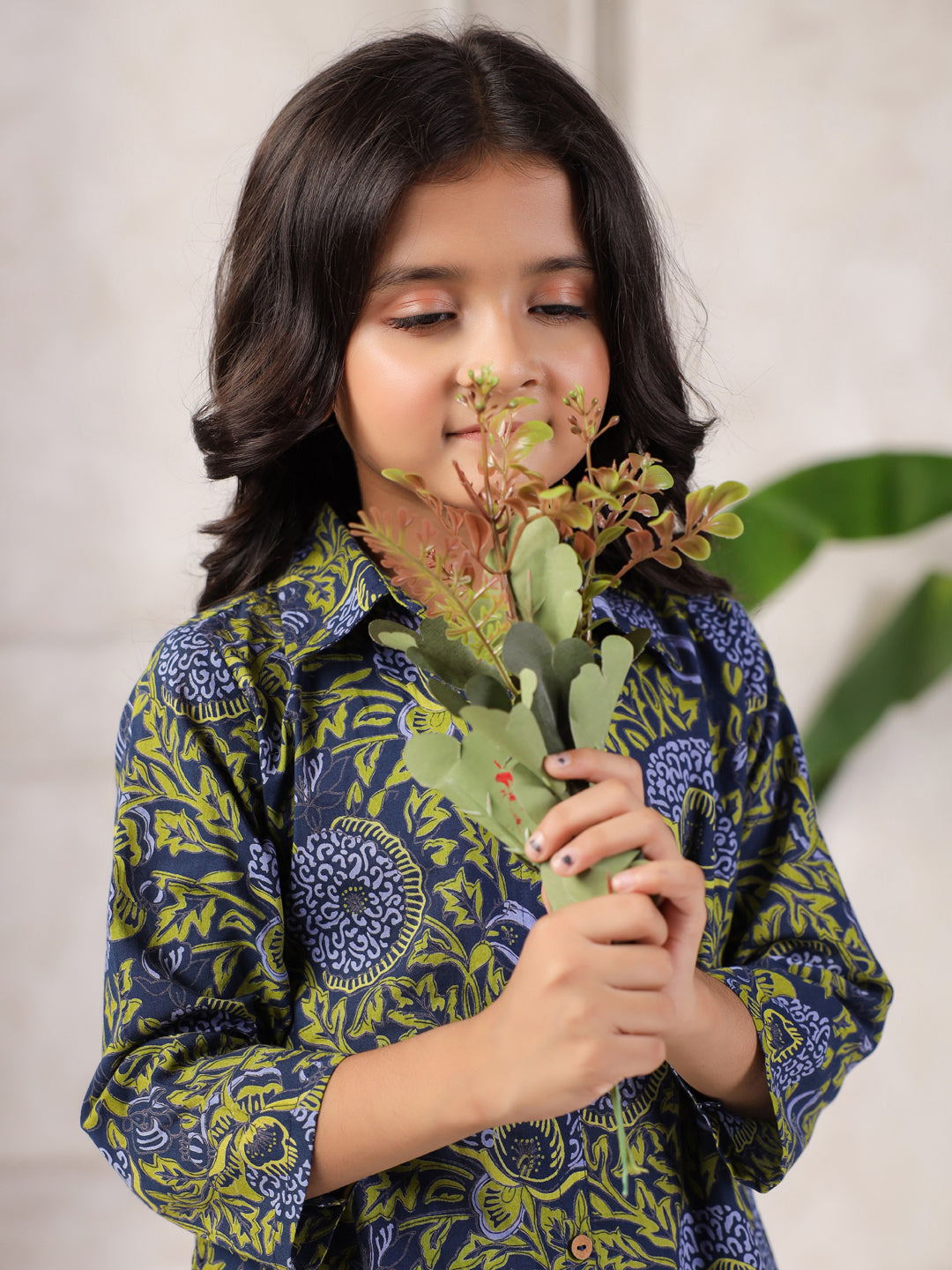 Floral Printed Cotton Night Suit Set for Kids