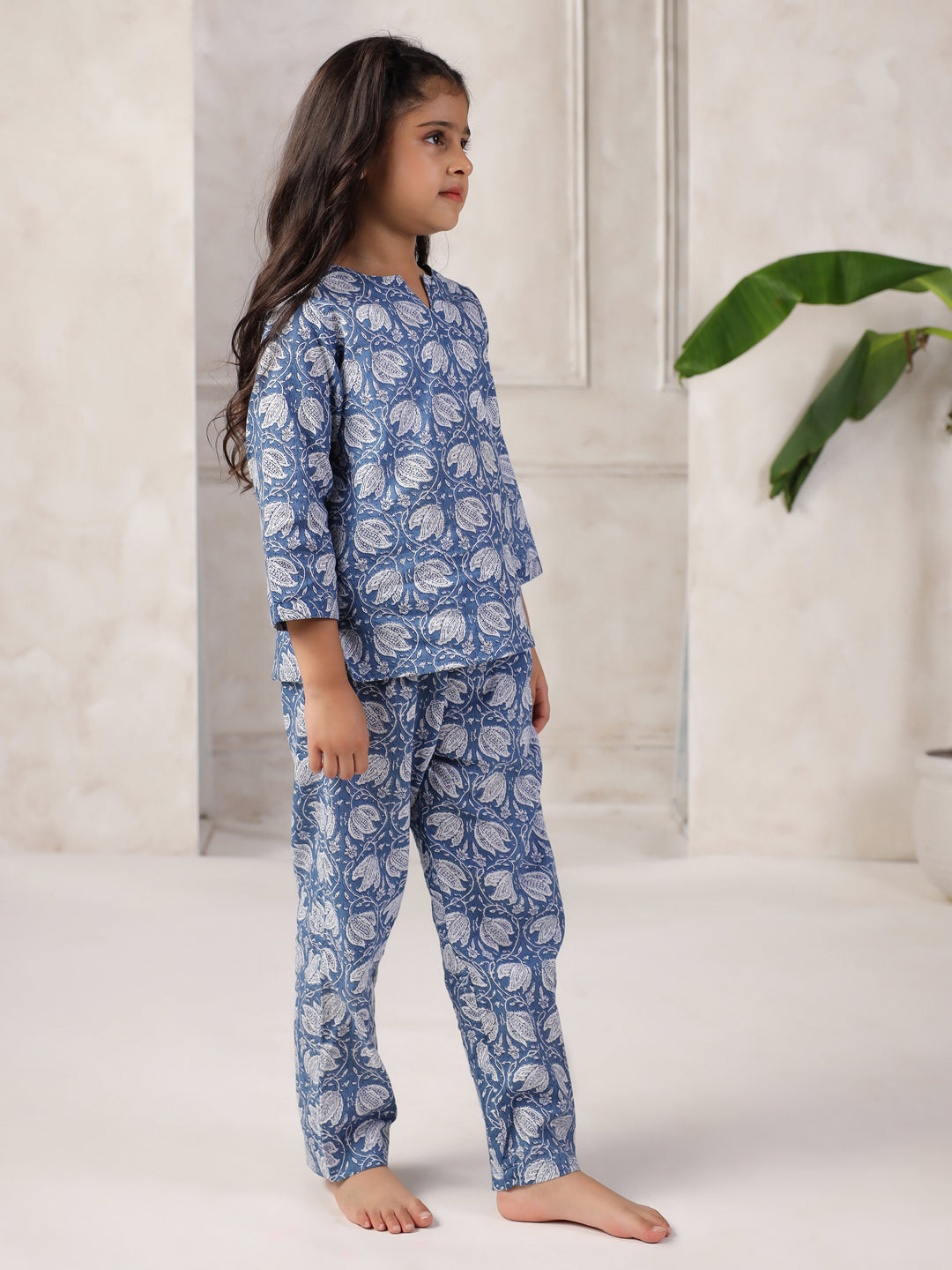 Floral Printed Night Suit Set for Kids - SanskrutiHomes
