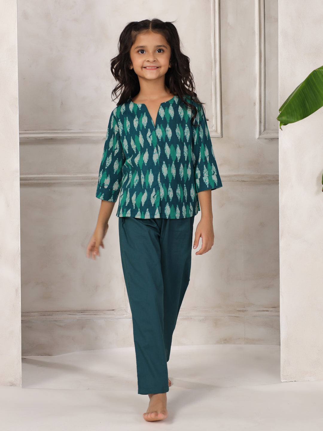 Cotton Printed Night Suit Set For Kids