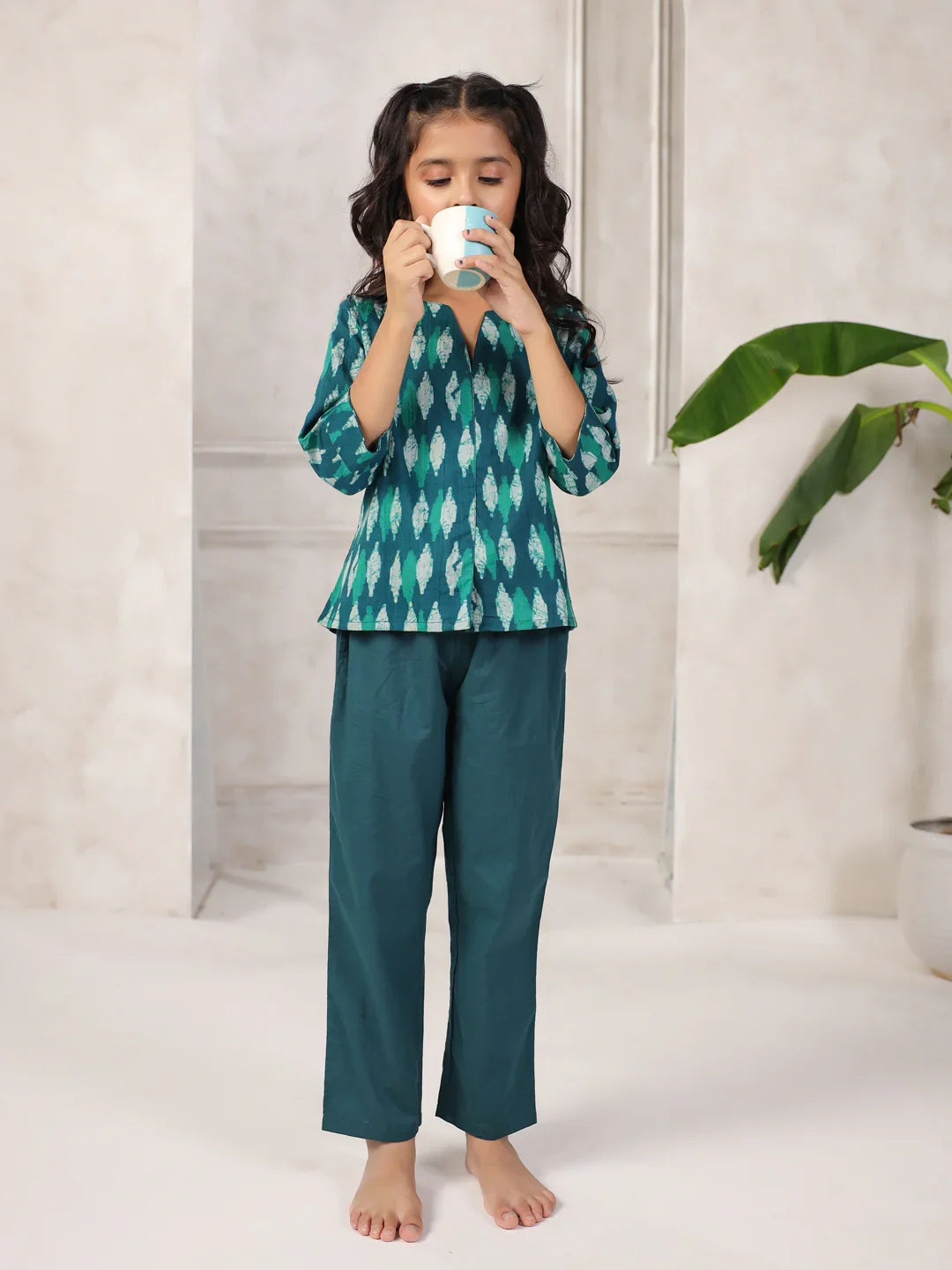 Cotton Printed Night Suit Set For Kids
