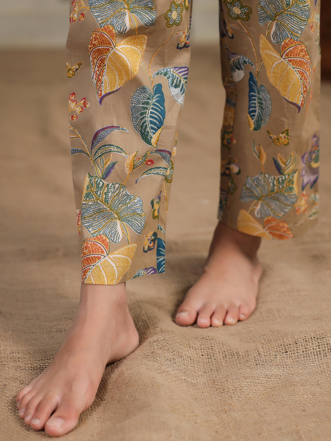 Brown Printed Cotton Night Suit for Kids - SanskrutiHomes