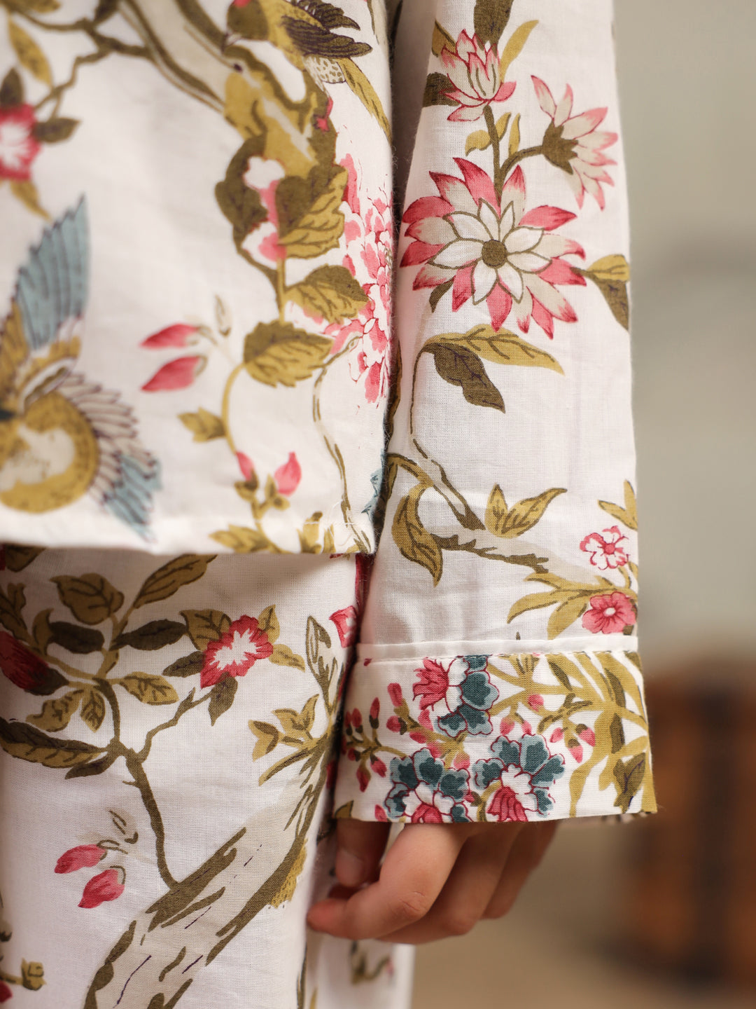 Multicolor Flower Printed Cotton Night Suit Set