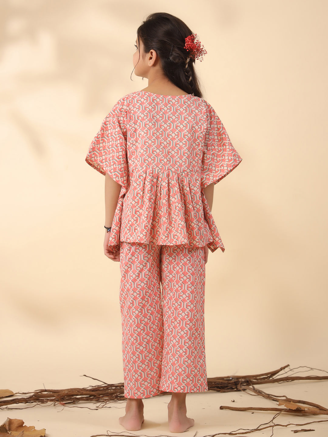 Kids Pure Cotton Rust Colour Printed Night suits - SanskrutiHomes