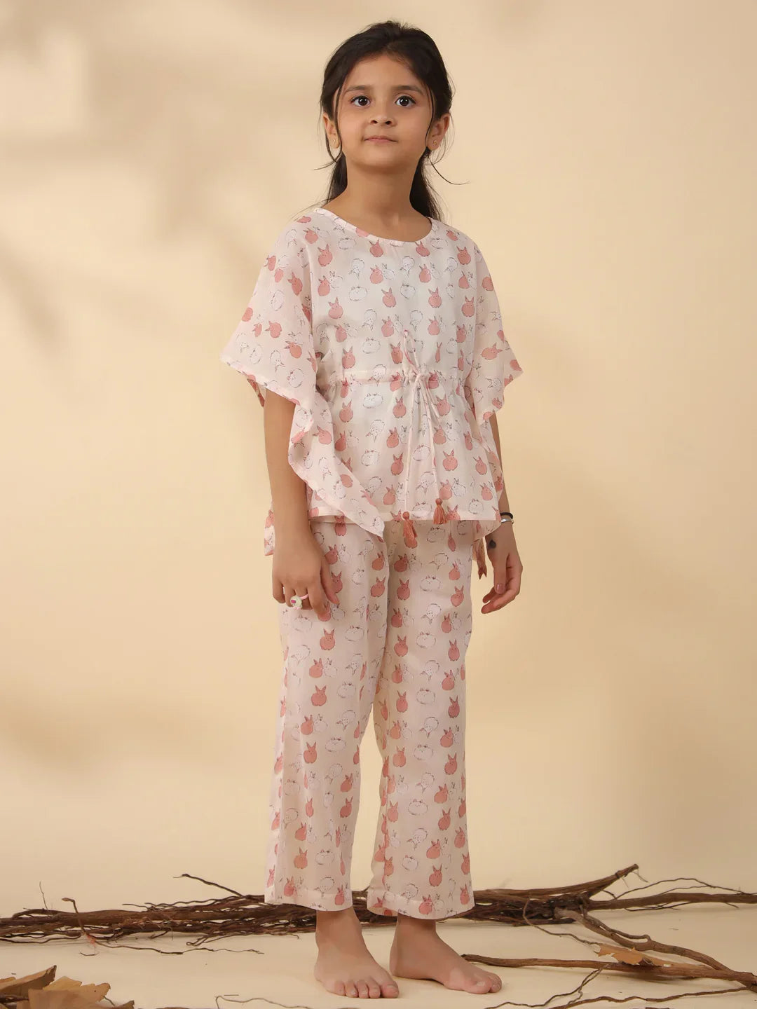 Rabbit Printed Cotton Night Suit for Kids - SanskrutiHomes