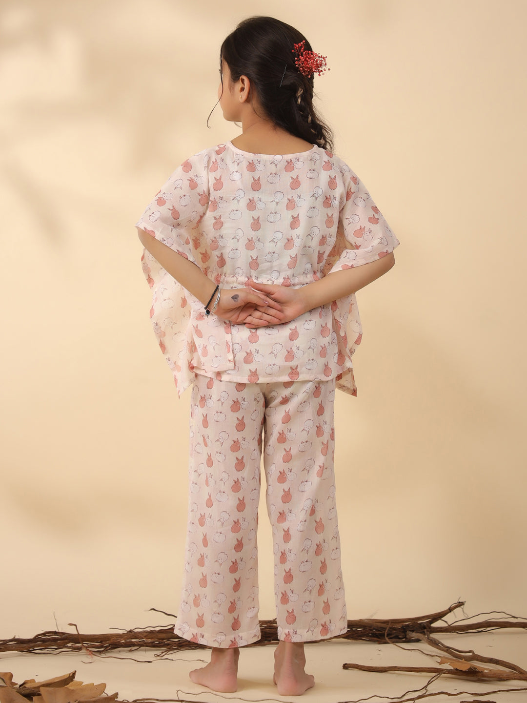 Rabbit Printed Cotton Night Suit for Kids