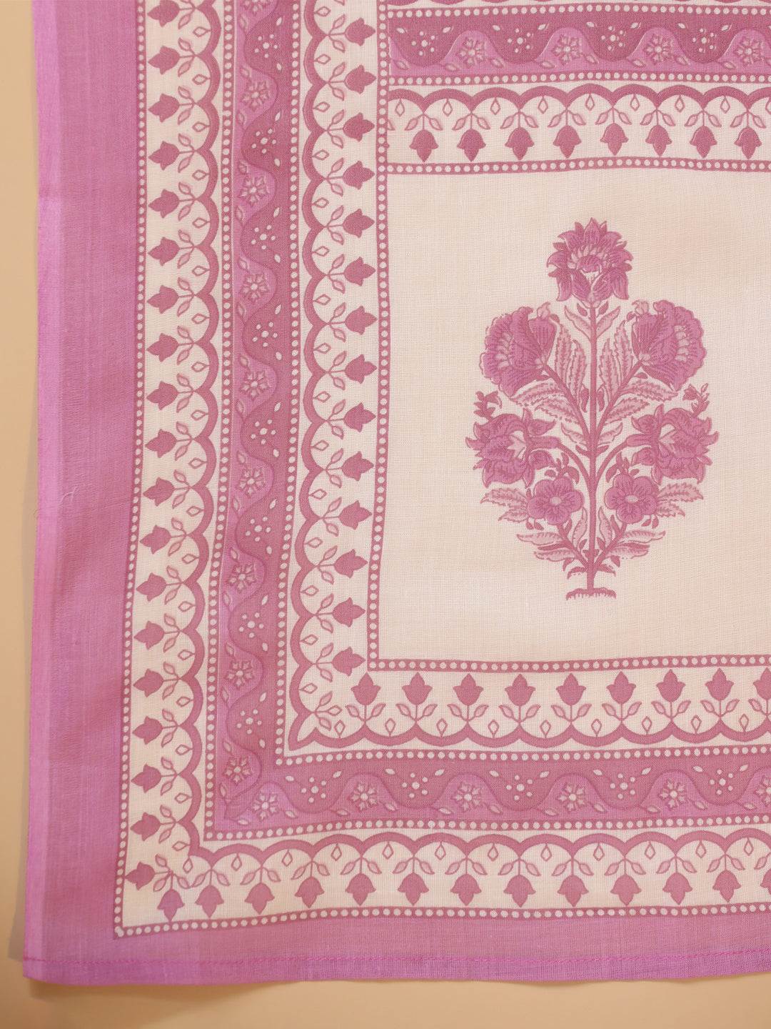 Purple Floral Printed Kurta Set with Dupatta