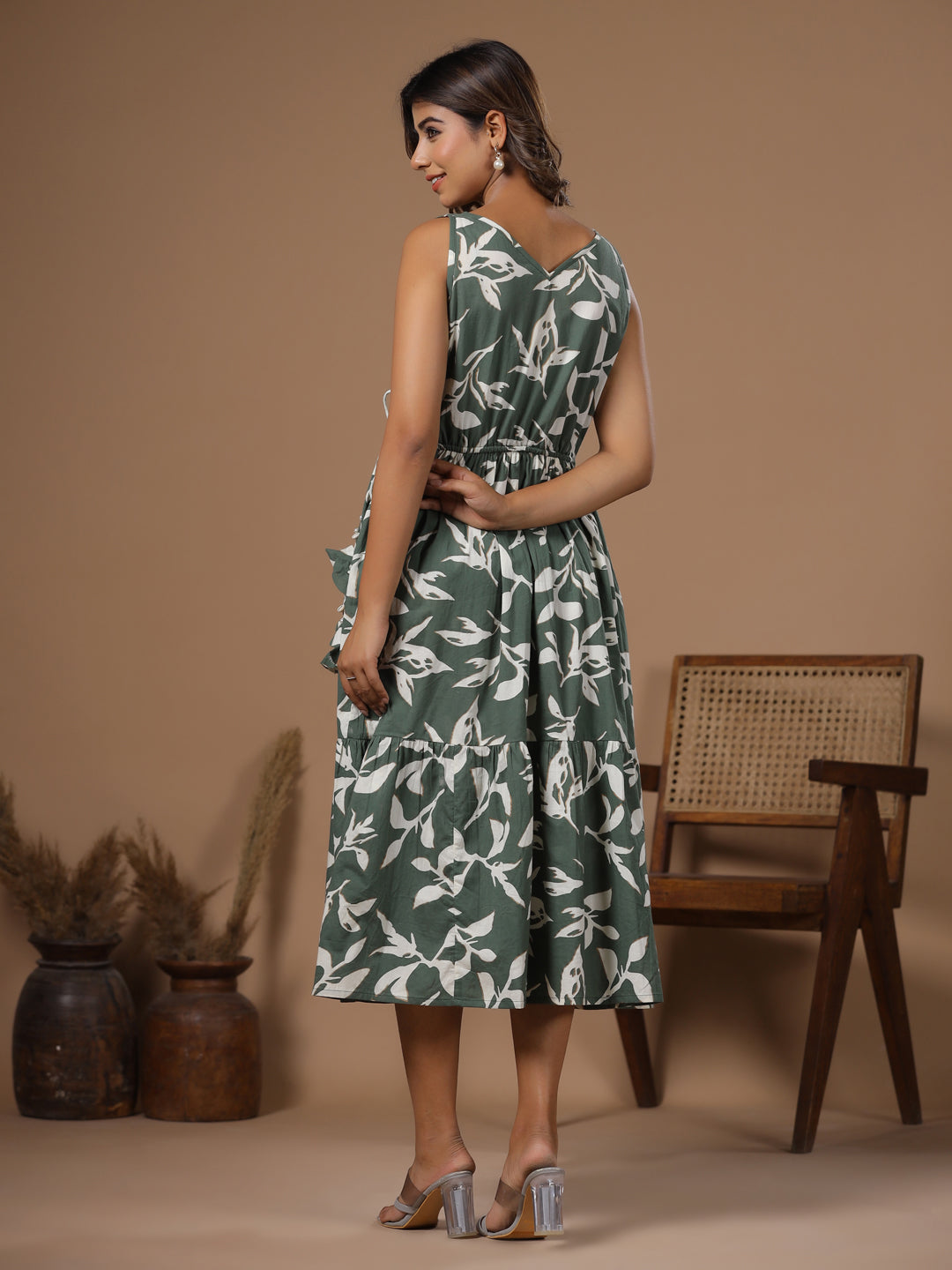 Floral Printed Ethnic Dress - SanskrutiHomes