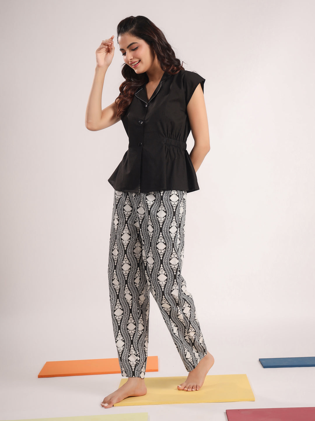 Sleeveless Pure Cotton Night Suit Set