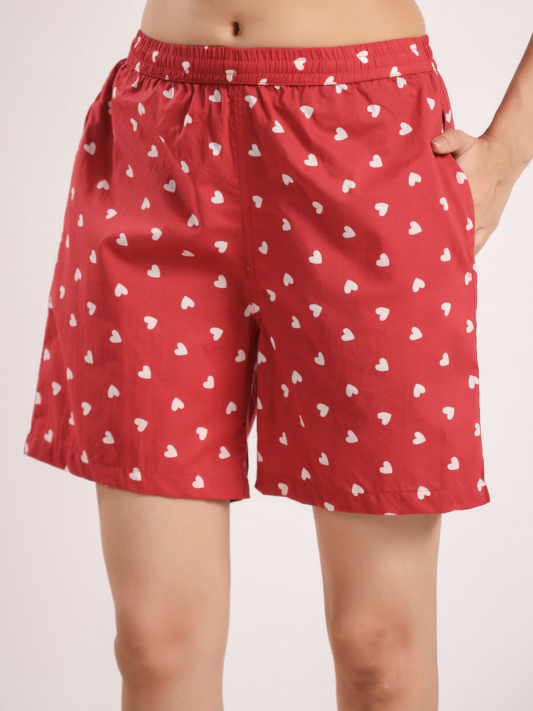 Berry Heart Cotton Valentine Night Suit 4 Pc Set