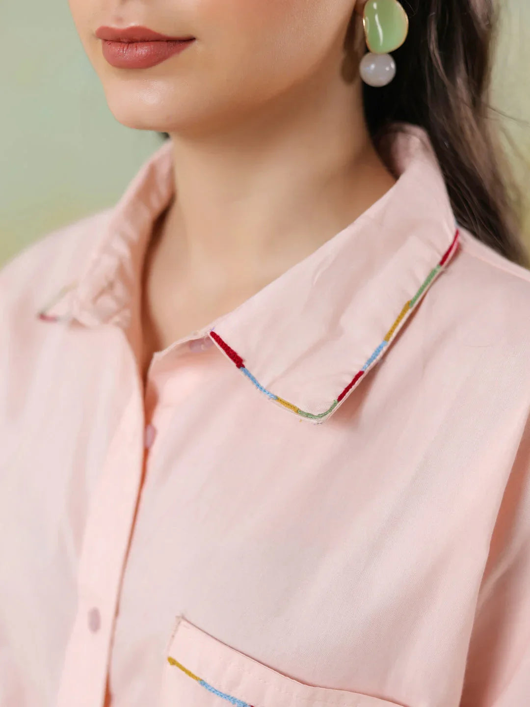 Peach Color Solid Co-ords Set for Women and Girls - SanskrutiHomes