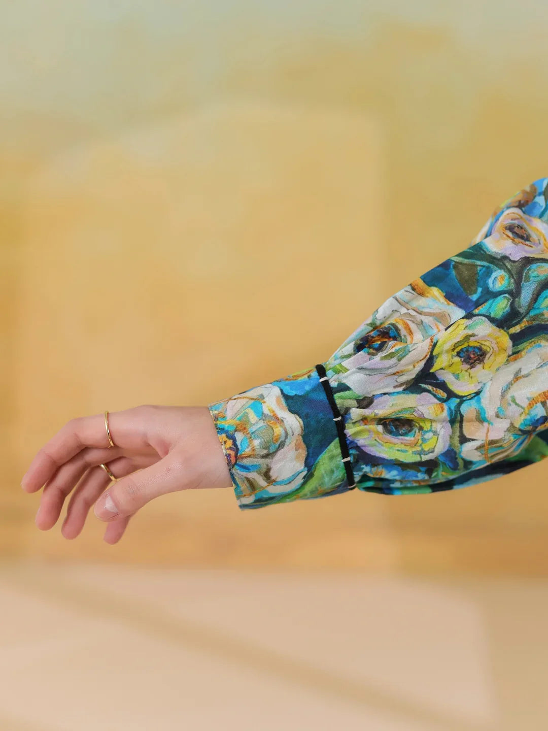 Blue floral shirt collar co-ord-set foe women and girls - SanskrutiHomes