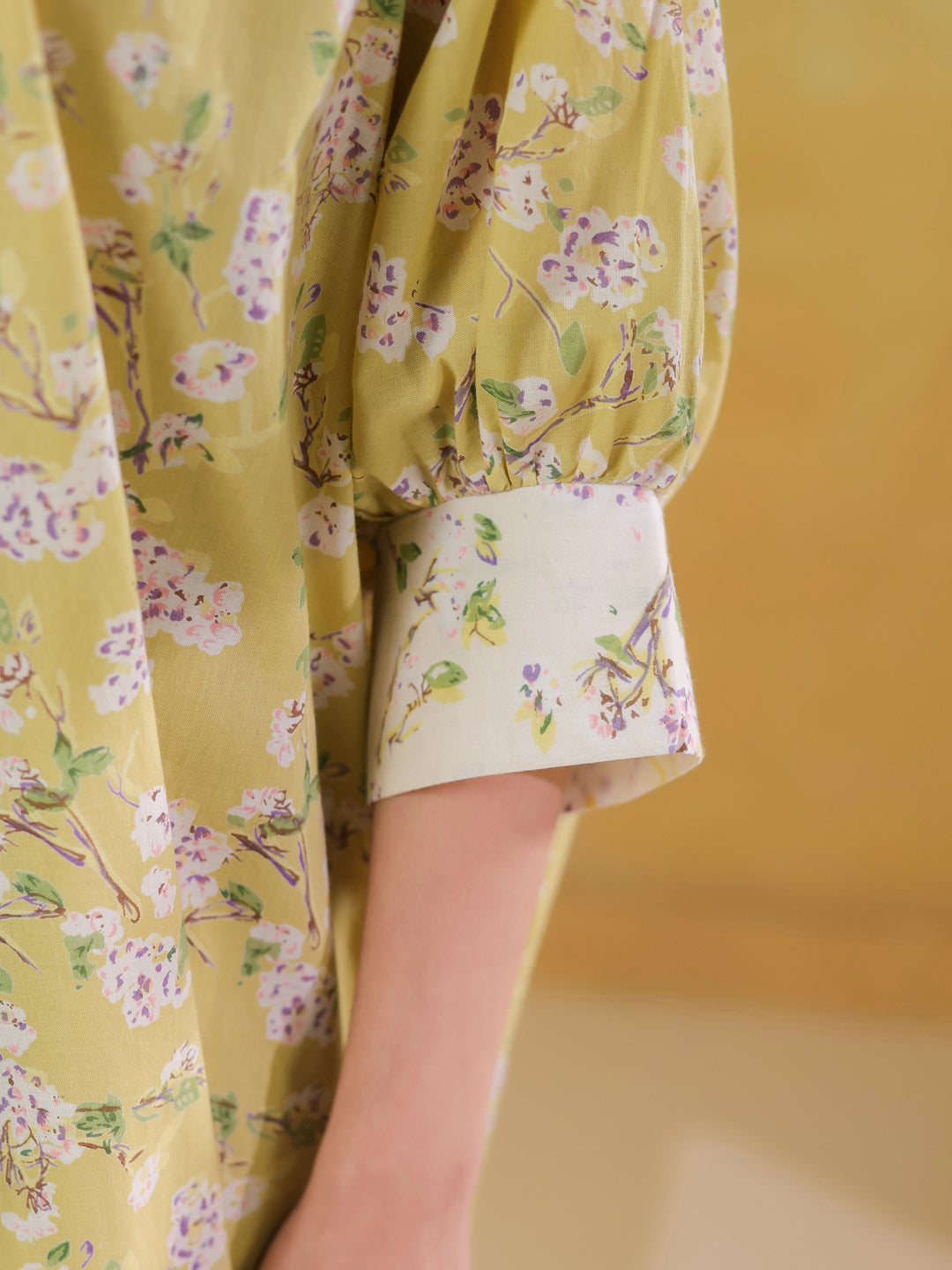 Lime Green Shirt Collar Pure Cotton Co-ords Set for Women